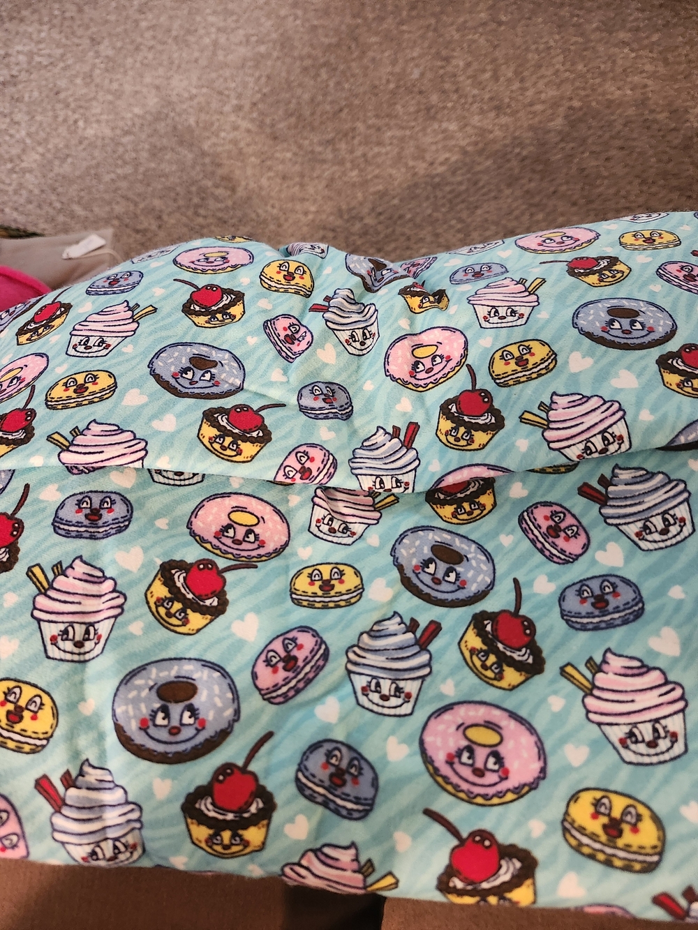 J.O.A. Aqua Dessert Faces Fabric Print 3 Yards